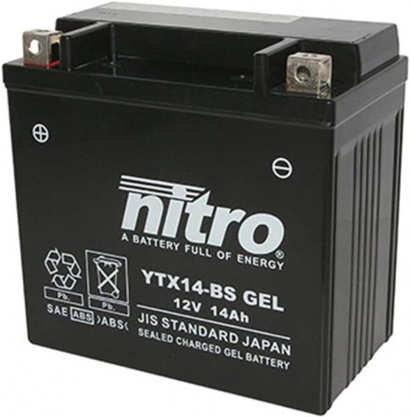 Batería de honda gl1500 f6c valcyrie sc34 año 1997 Nitro ytx14-bs gel 